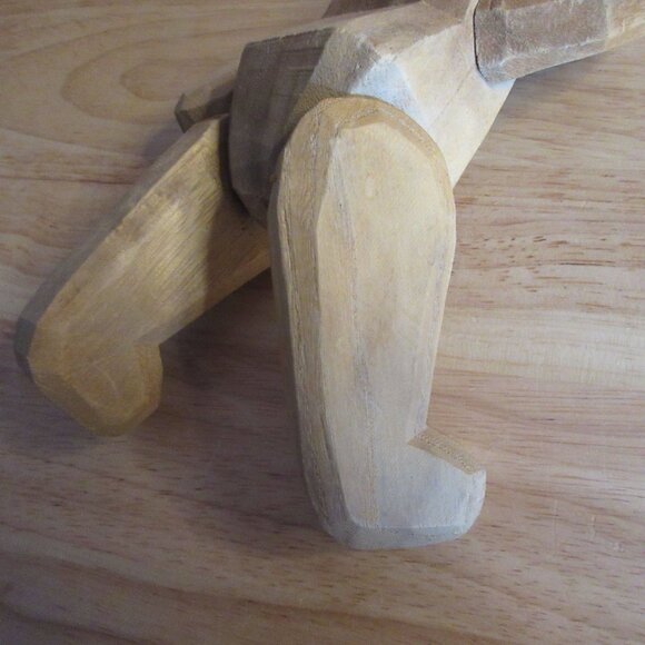 Handcrafted 9" Wooden Jointed Teddy Bear - Vintage - Picture 7 of 8